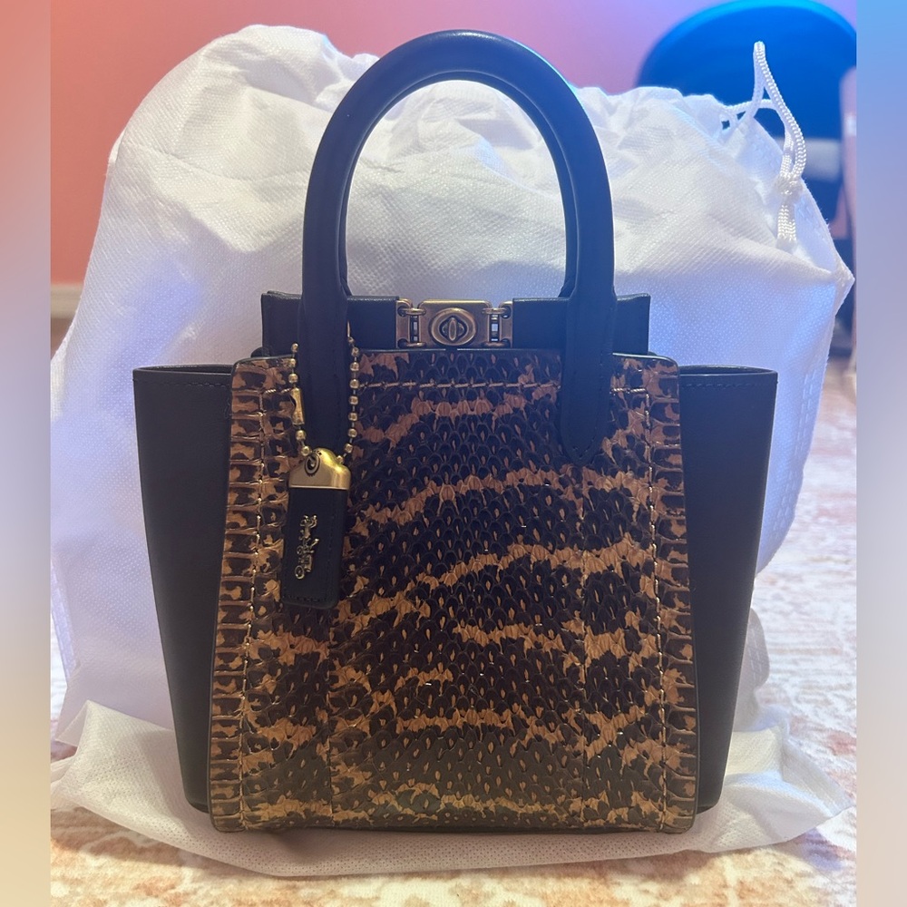 Coach Black and Brown snakeskin mini bag